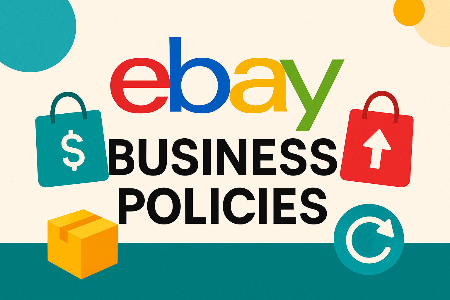 An image, showing different visual elements and "eBay business policies"