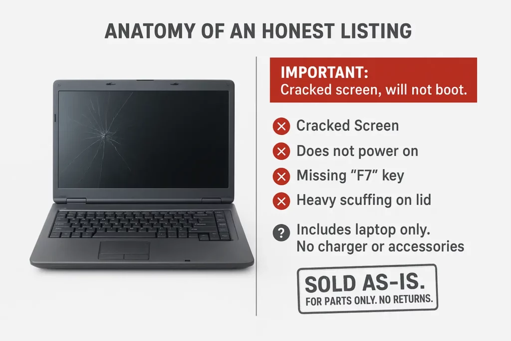 An image showing honest listing feature to be adopted for eBay listing on eBay by sellers