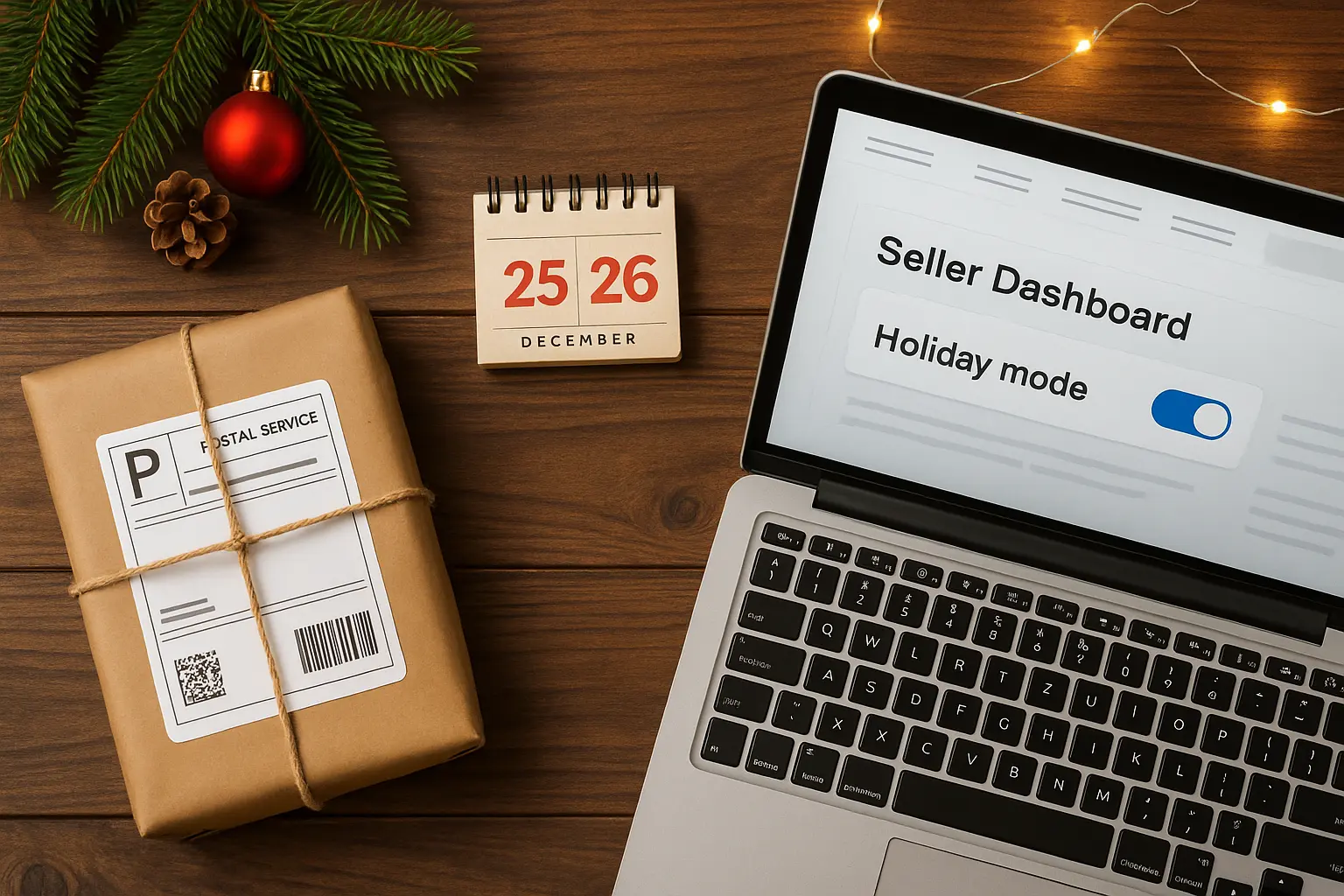 Christmas Bank Holidays set up images displaying seller dashboard and dates
