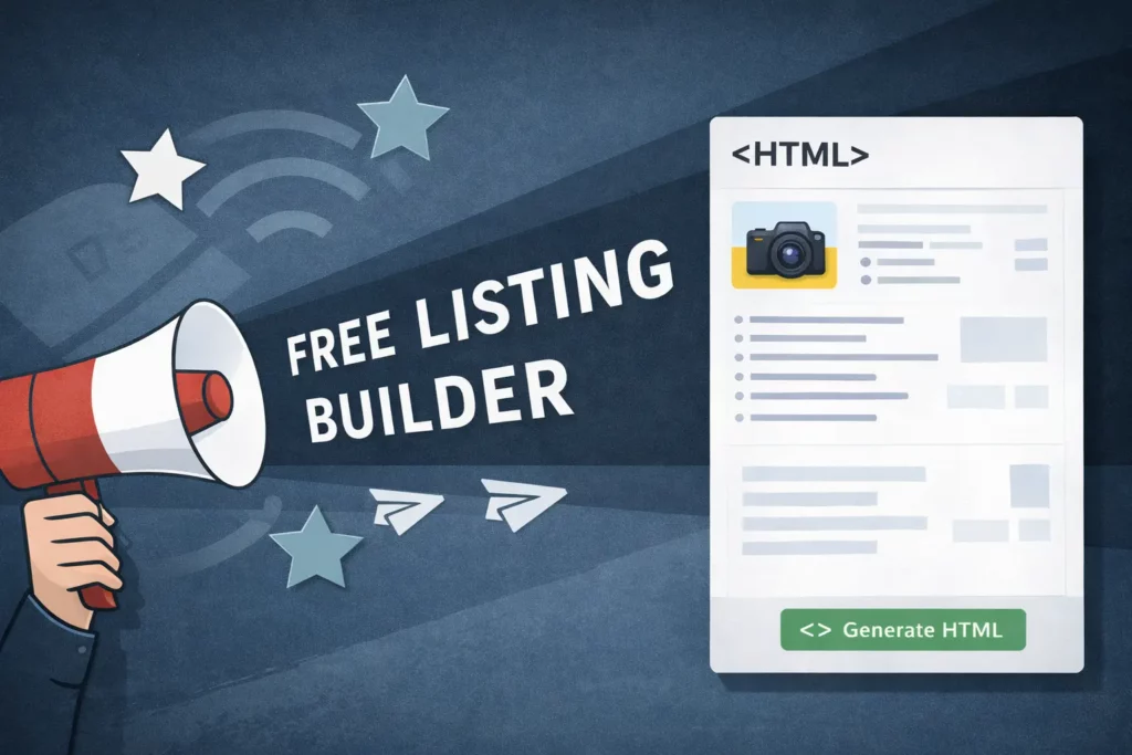 image showing promotion of free eBay description templates