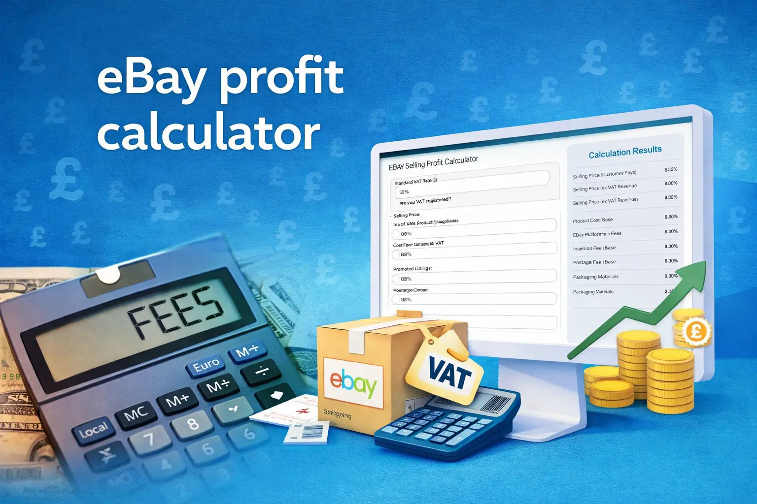 Image showing eBay profit calculator UK application and growth on eBay